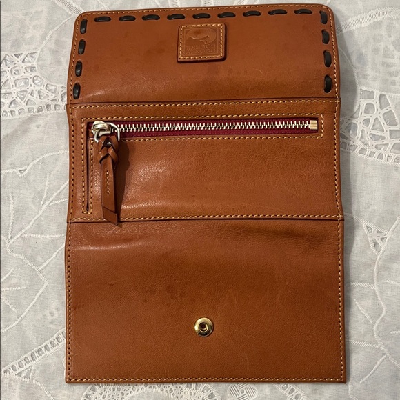 Dooney & Bourke Brown Leather Checkbook Wallet - Picture 4 of 5